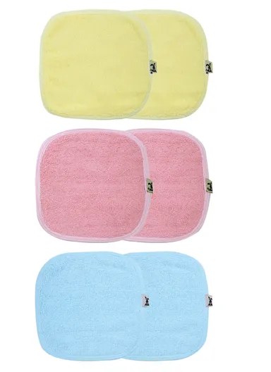 6 Pcs Small Cotton Towels Set (L30 x W30)cm - Multicolor