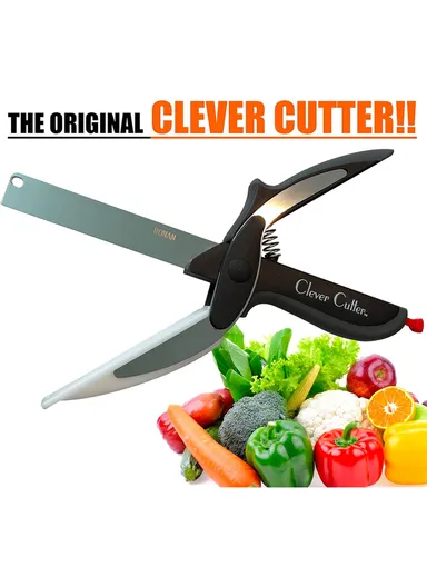 2-in-1 Kitchen Cutter, Knife and Cutting Board Combo for Fast Food preparation