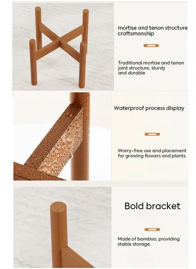 Decorative Wooden Indoor Plant &amp; Flower Stand (W35 x H33)cm