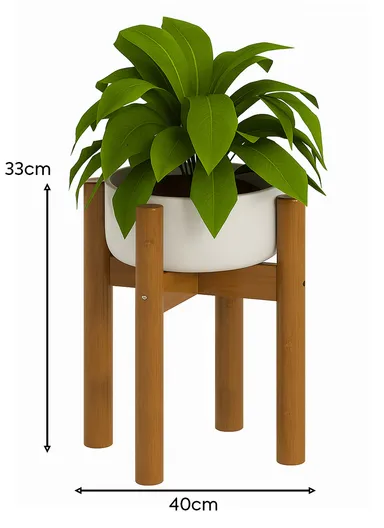 Decorative Wooden Indoor Plant &amp; Flower Stand (W40 x H33)cm