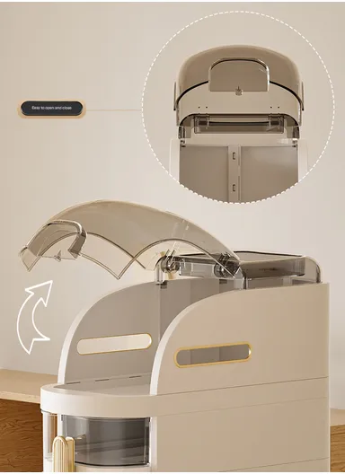 4-Tiers Plastic Bathroom Storage Cabinet, Narrow Slim Gap Floor Organizer, Side Unit Waterproof with Drawers &amp; Handle Small Kitchen Laundry