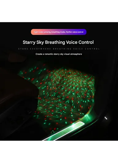 4Pcs LED Atmosphere Starlight Car Seat Bottom RGB Interior Lamp With Remote 7 color and Voice Control
