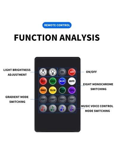 4Pcs LED Atmosphere Starlight Car Seat Bottom RGB Interior Lamp With Remote 7 color and Voice Control
