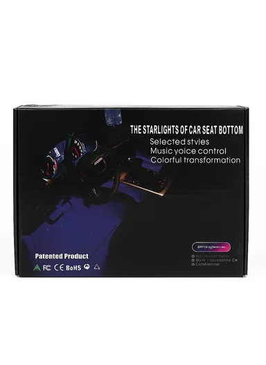 4Pcs LED Atmosphere Starlight Car Seat Bottom RGB Interior Lamp With Remote 7 color and Voice Control