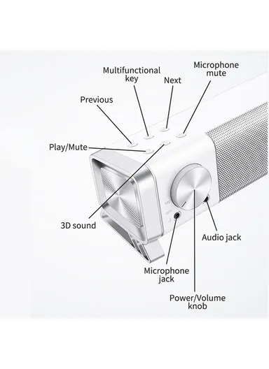 Bluetooth 5.0 Soundbar with 7.1 Virtual Surround Sound, Powerful Home Theater Speaker for TV, Gaming &amp; Music  LS 