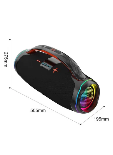 100W Subwoofer Speaker High Quality Loud Portable Audio Player A60 Bluetooth Connectivity Home Microphone ZQS-X8W - Black