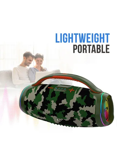 100W Subwoofer Speaker High Quality Loud Portable Audio Player A60 Bluetooth Connectivity Home Microphone ZQS-X8W - Camo
