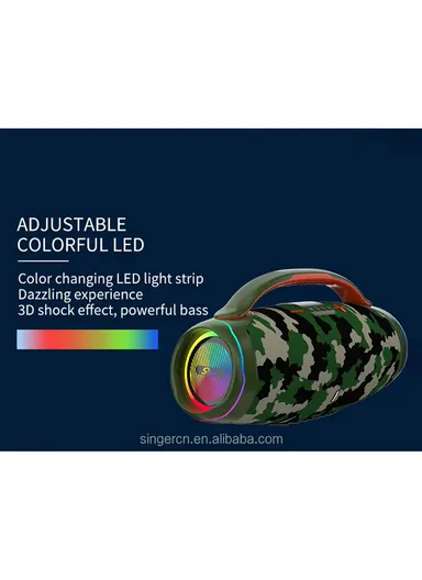 100W Subwoofer Speaker High Quality Loud Portable Audio Player A60 Bluetooth Connectivity Home Microphone ZQS-X8W - Camo