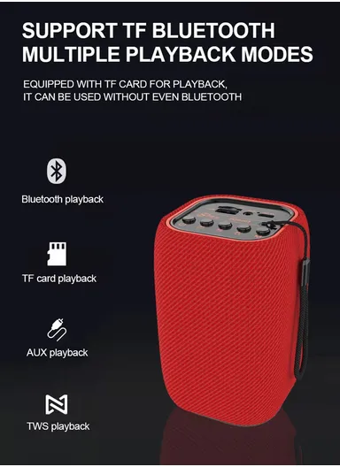 Portable Mini Bluetooth Speakers ZQS-201 - Red