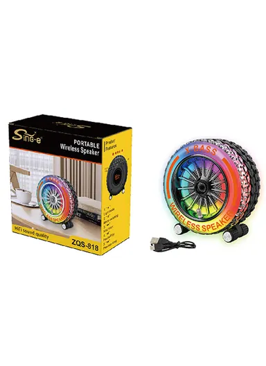 3" Mini Portable Speaker Stereo Sound With Bass Home Wireless Speaker for Indoor &amp; Outdoor Activities ZQS-818 - Black 