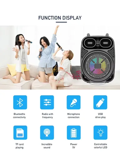 3" Mini Portable Speaker Stereo Sound With Bass Home Wireless Speaker for Indoor &amp; Outdoor Activities ZQS-1362