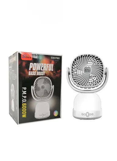 Multifunctional Rechargeable Desk Fan with LED Light &amp; Wireless Speaker ZQS-F802