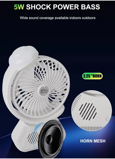 Multifunctional Rechargeable Desk Fan with Wireless Speaker ZQS-F803