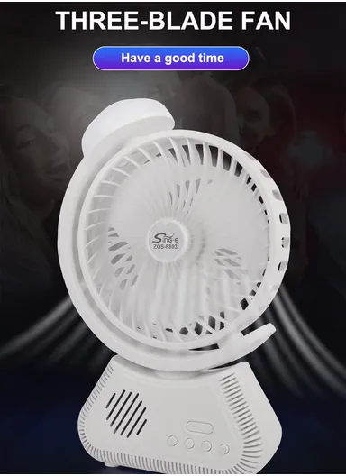 Multifunctional Rechargeable Desk Fan with Wireless Speaker ZQS-F803
