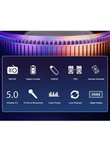 Multifunctional Rechargeable Desk Fan with Wireless Speaker ZQS-F803