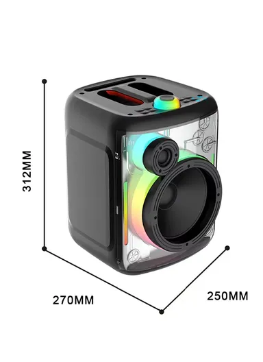 6.5" + Tweeter Portable Hi-Fi BT Home Stereo Subwoofer Karaoke Speaker Professional Wireless With Wireless Microphone ZQS-6169