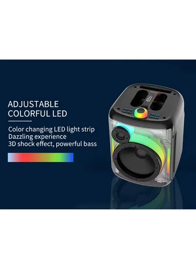 6.5" + Tweeter Portable Hi-Fi BT Home Stereo Subwoofer Karaoke Speaker Professional Wireless With Wireless Microphone ZQS-6169