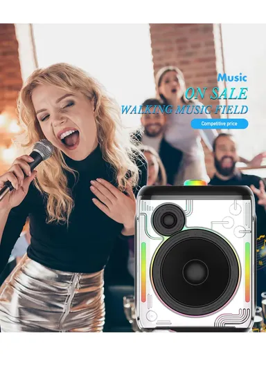 6.5" + Tweeter Portable Hi-Fi BT Home Stereo Subwoofer Karaoke Speaker Professional Wireless With Wireless Microphone ZQS-6169