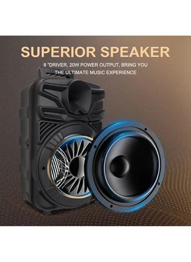 1800mAh DJ Speaker Subwoofer Wireless BT Sound BOX Party Speaker ZQS-805