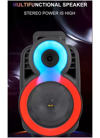 8"Rechargeable Subwoofer Wireless Bluetooth with Wired Microphone &amp; Remote Control ZQS-8163