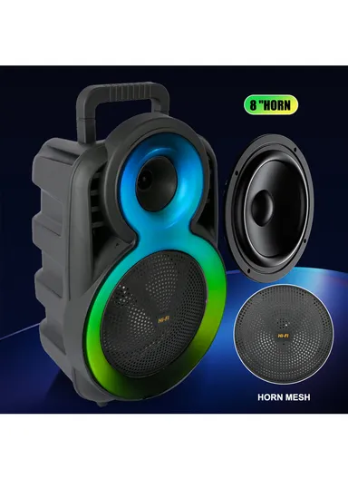 8"Rechargeable Subwoofer Wireless Bluetooth with Wired Microphone &amp; Remote Control ZQS-8163