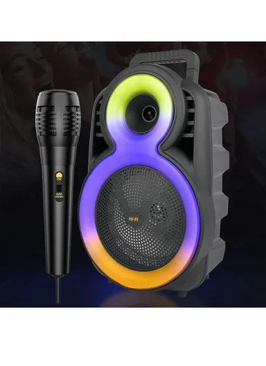 8"Rechargeable Subwoofer Wireless Bluetooth with Wired Microphone &amp; Remote Control ZQS-8163