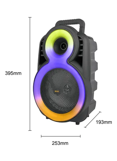 8"Rechargeable Subwoofer Wireless Bluetooth with Wired Microphone &amp; Remote Control ZQS-8163