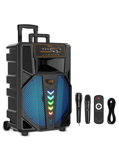 15" Trolley Bluetooth Speaker, Portable Party Dj Wireless Trolley Speaker ZQS-15111