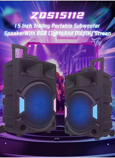 Super Bass Party Trolley Speaker With Wireless Microphones Remote Control ZQS-15112