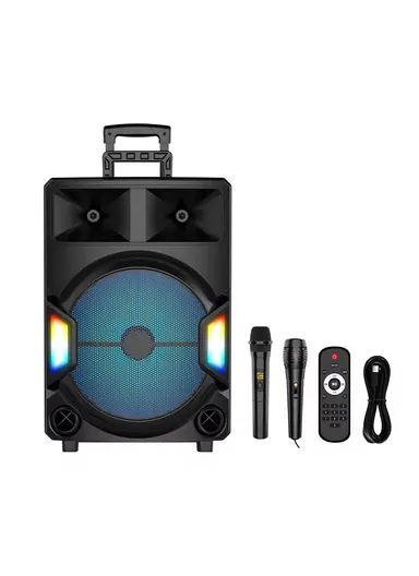 Super Bass Party Trolley Speaker With Wireless Microphones Remote Control ZQS-15112