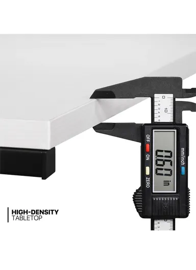 Portable Folding Computer &amp; Workstation Desk Simple Style Desk With Industrial Folding Steel Stand (L258x W46 x H73.6)cm - White