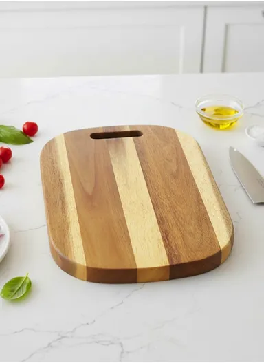 Acacia Wooden Cutting Board with Juice Groove &amp; Non-Slip Base YD-8815 (L34 x W25 x T2)cm 