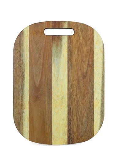 Acacia Wooden Cutting Board with Juice Groove &amp; Non-Slip Base YD-8815 (L34 x W25 x T2)cm 