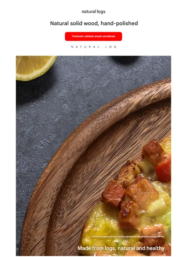 25cm Acacia Wood Pizza Serving Board with Handle HS-9006