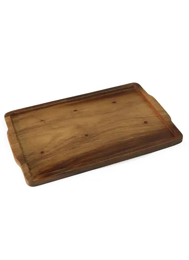 Wooden Serving Tray Non-Slip, Sturdy &amp; Drop-Resistant HS-9009 (L41 x W26)cm