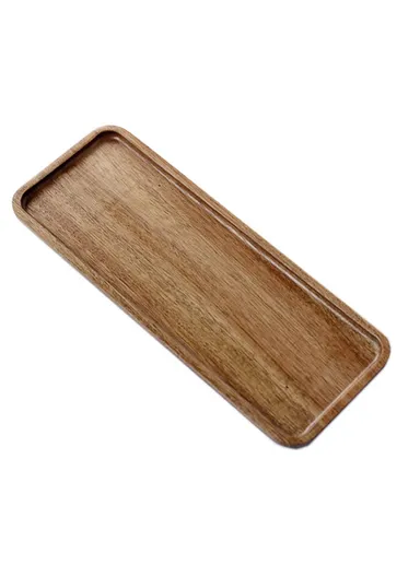 Acacia Wooden Rectangular Tray For Serving Snacks, Coffee &amp; Breakfast (L32 x W15 x T2)cm