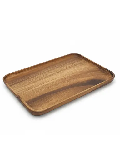 Acacia Wooden Rectangular Tray For Serving Snacks, Coffee &amp; Breakfast (L30 × W20 × H2)cm