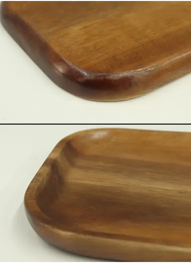 Acacia Wooden Rectangular Tray For Serving Snacks, Coffee &amp; Breakfast (L28 × W18 × T2)cm