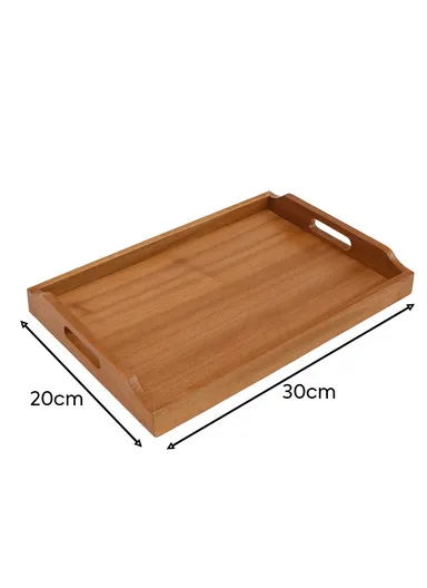 Wooden Serving Tray – Non-Slip, Sturdy &amp; Drop-Resistant (L30 x W20)cm