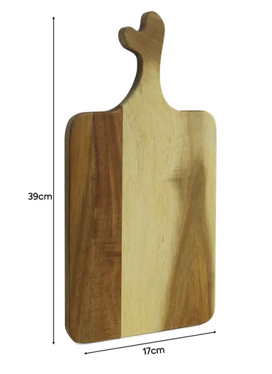 Wooden Cutting Board with Juice Groove &amp; Non-Slip Base (L39 x W17)cm