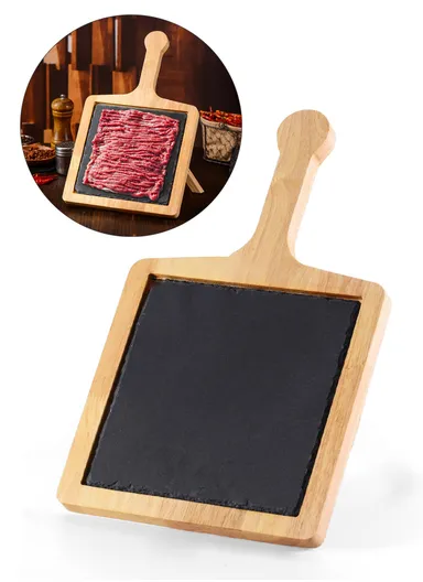 Creative Wooden Vertical Shabu-Shabu Hand-Cut Meat Plate Special Character Hot Pot Restaurant for Meat, Appetizers, Snacks HS-7018A