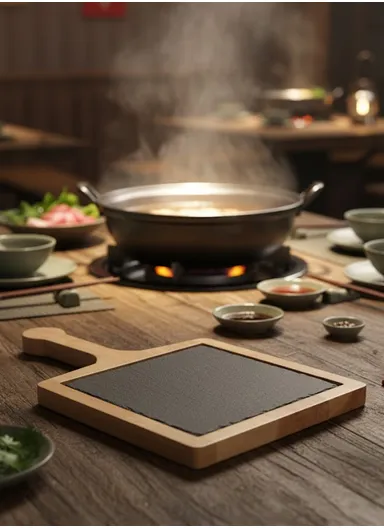 Creative Wooden Vertical Shabu-Shabu Hand-Cut Meat Plate Special Character Hot Pot Restaurant for Meat, Appetizers, Snacks HS-7018A