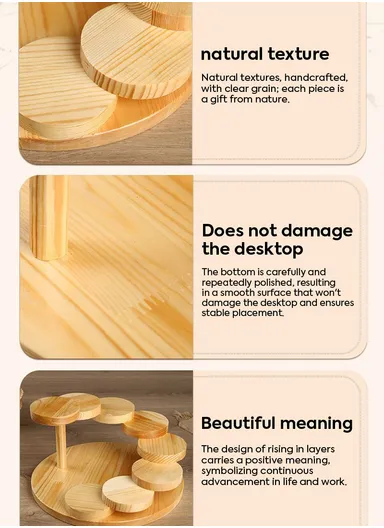 Step-By-Step Round Wooden Serving &amp; Display Board Set HS-2001