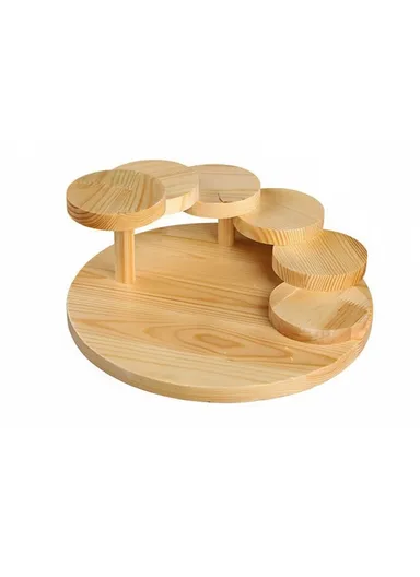 Step-By-Step Round Wooden Serving &amp; Display Board Set HS-2001