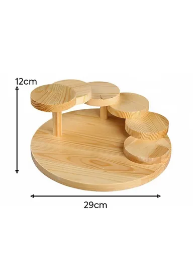 Step-By-Step Round Wooden Serving &amp; Display Board Set HS-2001