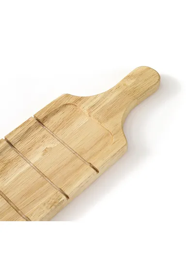 Eco-Friendly French Bread Cutting Board, Rubber Wood Serving Tray Plate for Bread Pizza Cheese Board Chopping Block HS-3012 (L50 x W11)cm