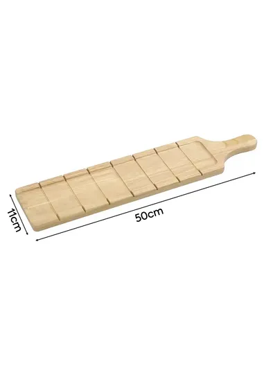 Eco-Friendly French Bread Cutting Board, Rubber Wood Serving Tray Plate for Bread Pizza Cheese Board Chopping Block HS-3012 (L50 x W11)cm