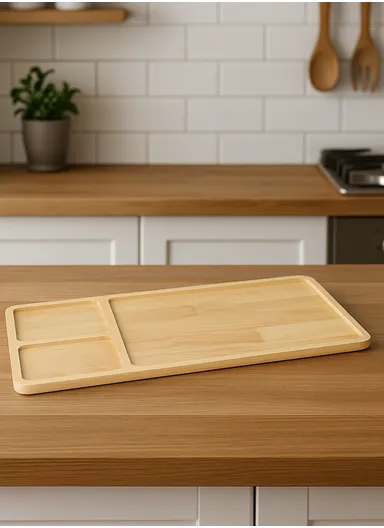 Oak Wood Serving Platter Natural Grain, Durable &amp; Stylish HS-4001 (L60 x W23)cm