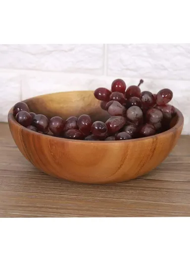 Anti-slip Acacia Wood Food Plate For Home, Cafeteria, Restaurants, Delis &amp; Bakeries (D20 x H4)cm