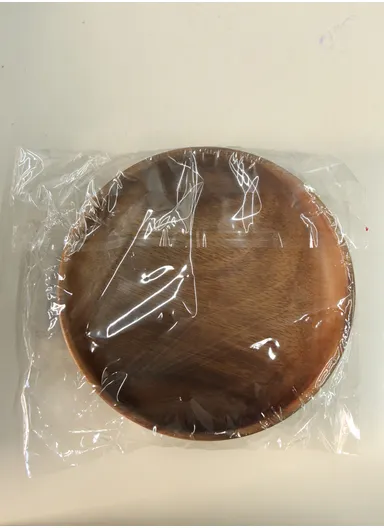 Anti-slip Acacia Wood Food Plate For Home, Cafeteria, Restaurants, Delis &amp; Bakeries (D20 x H4)cm